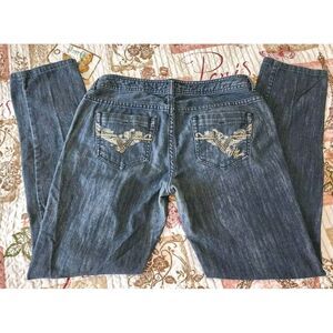 G by Guess Womens Eva Skinny Blue Jeans  Stretch Pants Embroidered Pockets Sz 29